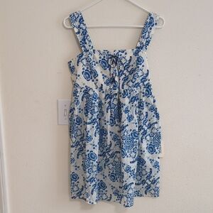 Forever Twenty-one Blue and Creme Floral Dress
